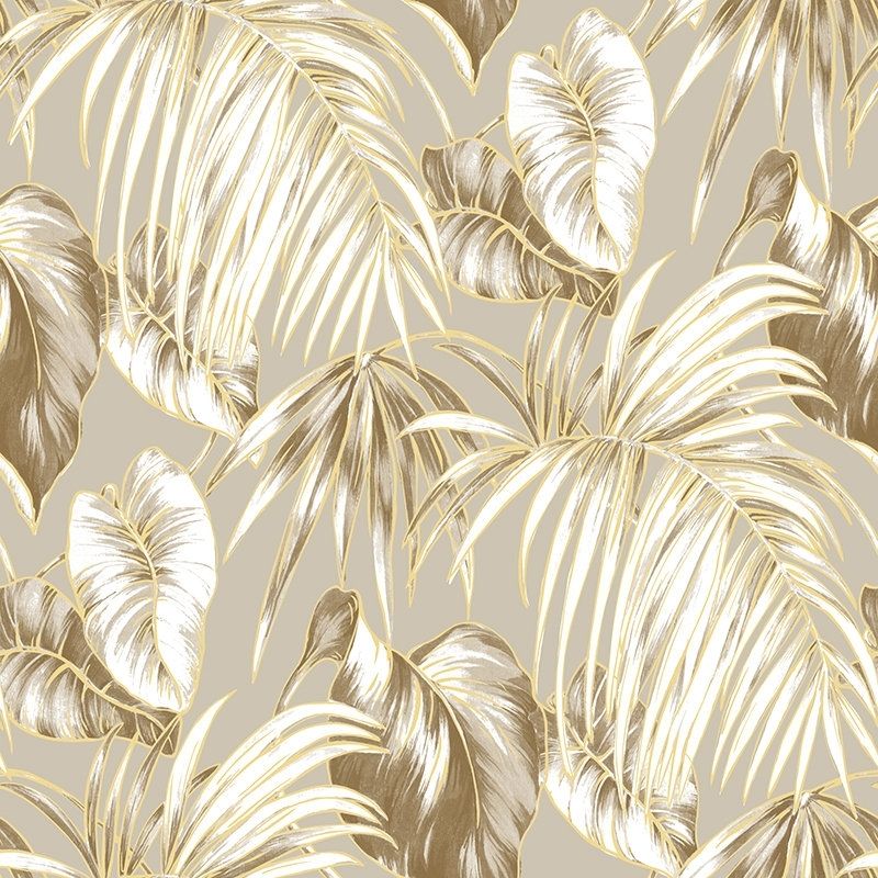 Beige Palm Breeze Wallpaper