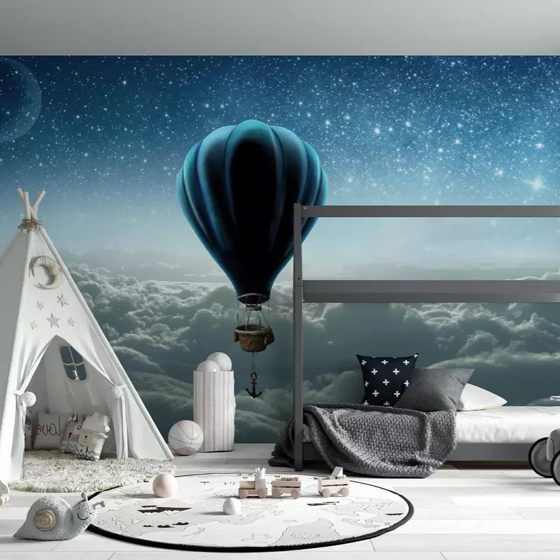 Hot Air Balloon On The Background Of The Night Sky