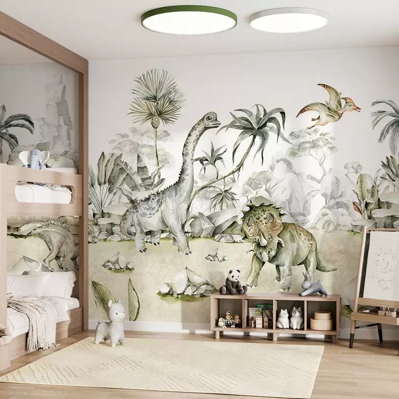 The World Of Dinosaurs In Watercolor Style