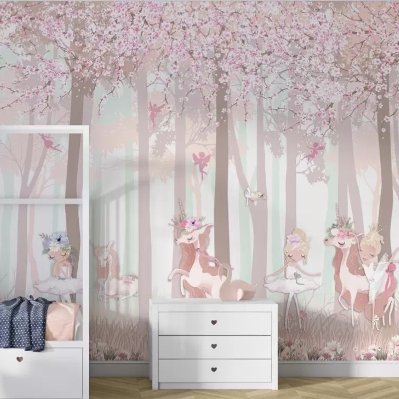 A Forest With Princesses And Unicorns