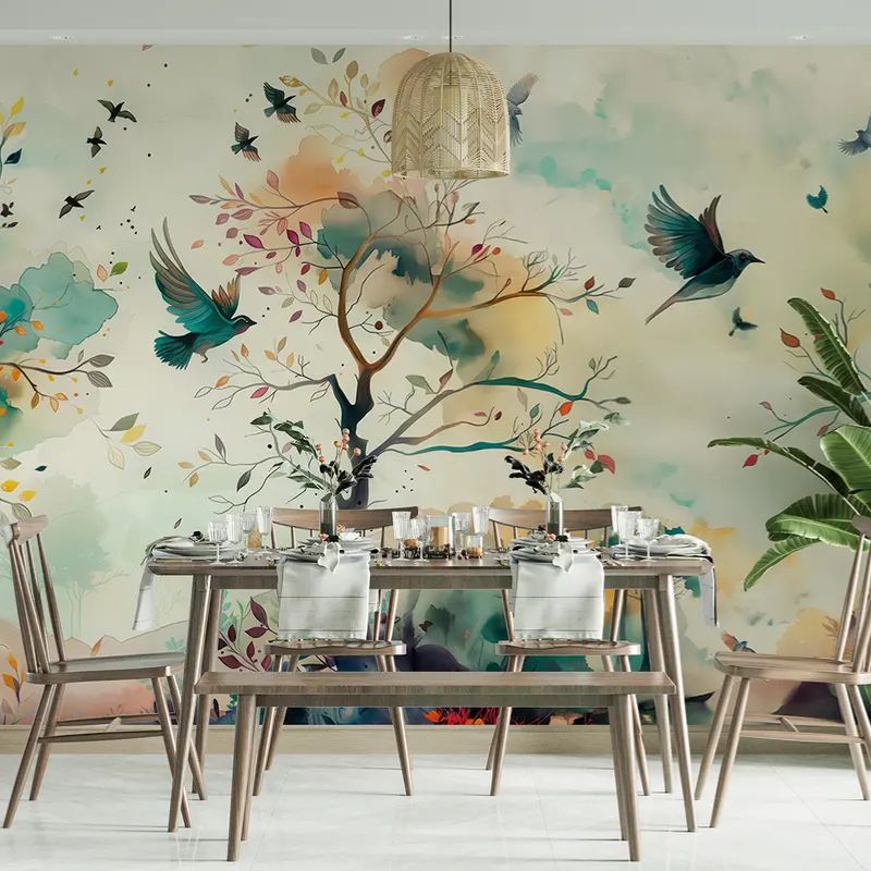 Bird Colors On The Autumn Branches