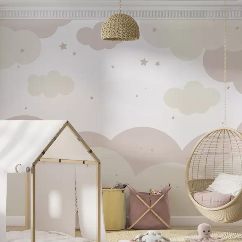 Clouds And Stars In Pastel Colors