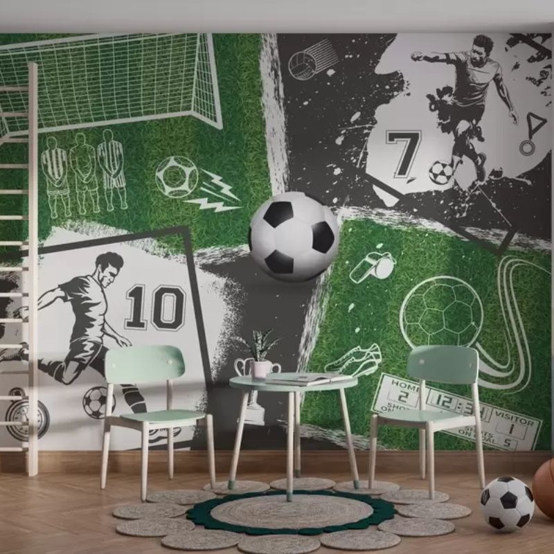 Football Players, Ball and Field