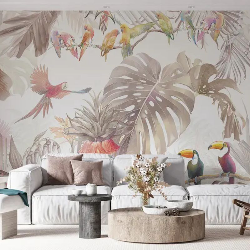 Bright Birds And Parrots In The Tropics