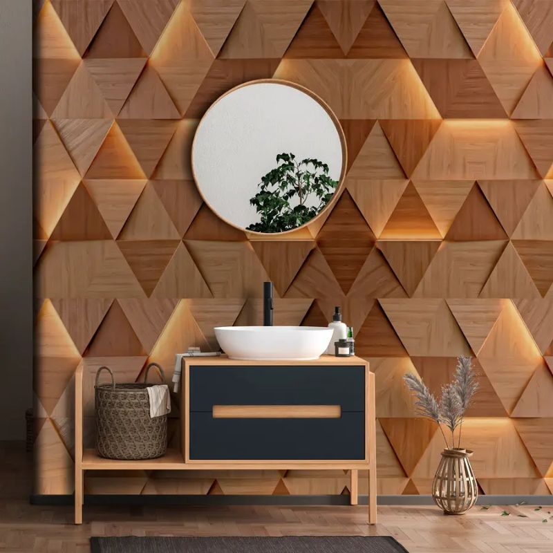Classic Wooden Triangles With 3D Illumination