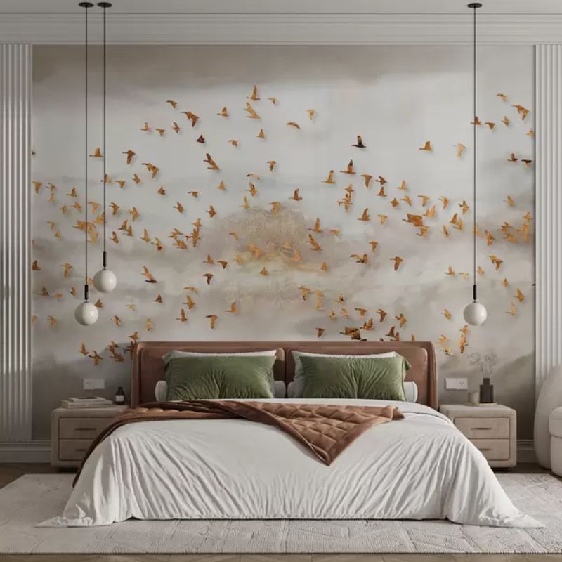 Flock Of Birds In The Mountains