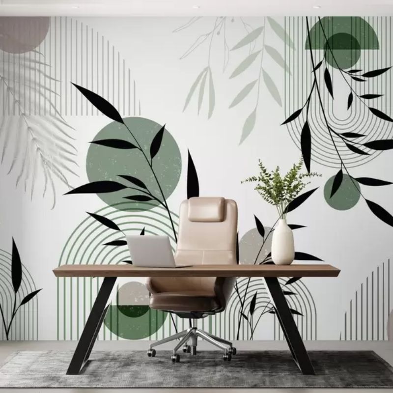 Textured Abstract Print With Geometric Shapes