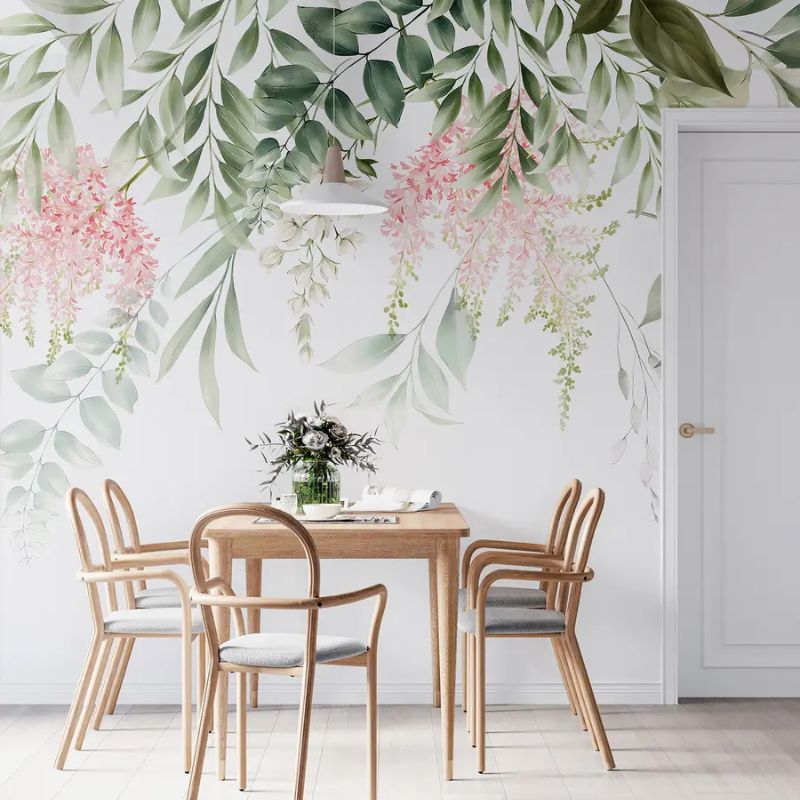 Foliage With Pink Flowers