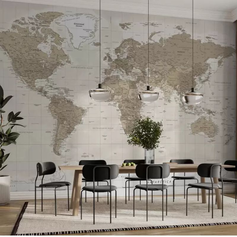 Vintage World Map Loft