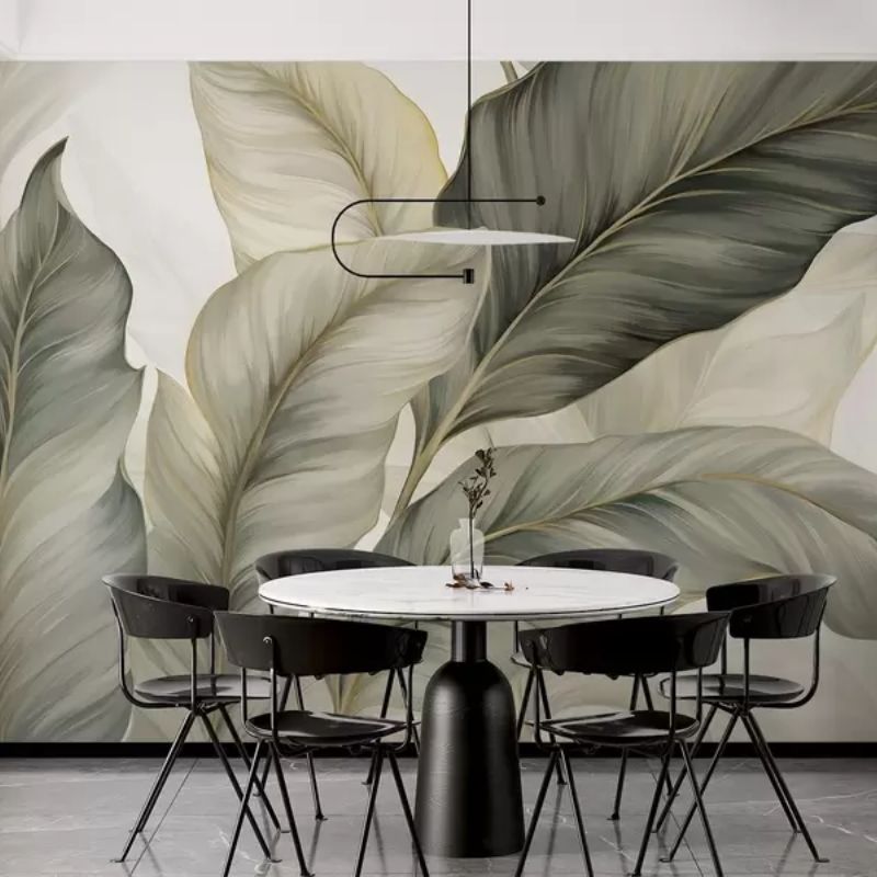 Large, Stylized Textured Leaves