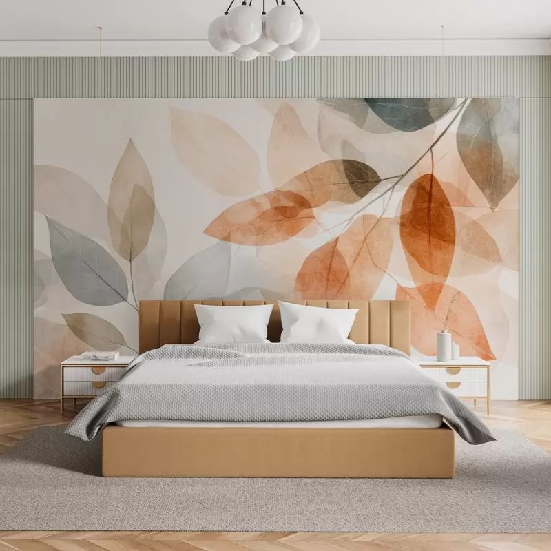 Watercolor-Style Leaves In Shades Of Sepia