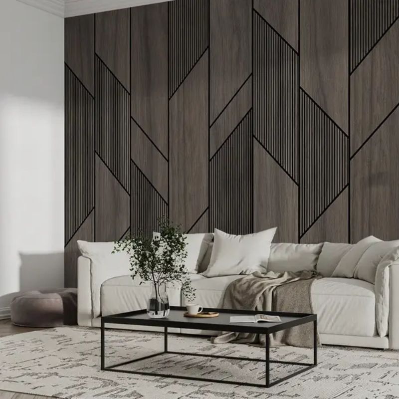Geometric Panels With Wood Texture