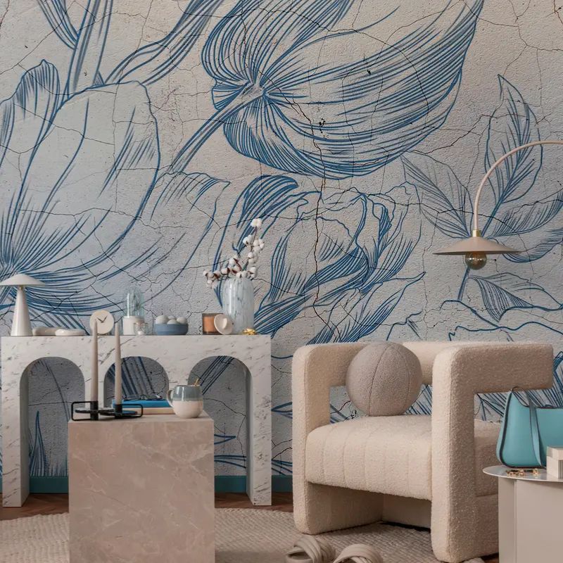 Graphics Flowers Drawing On TheWall Loft