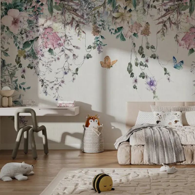 Exotic Flowers And Butterflies