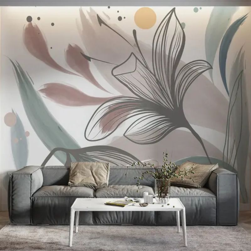 Two Large Flowers On Light Background