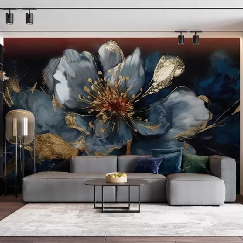 Large Blue Flower With Veins