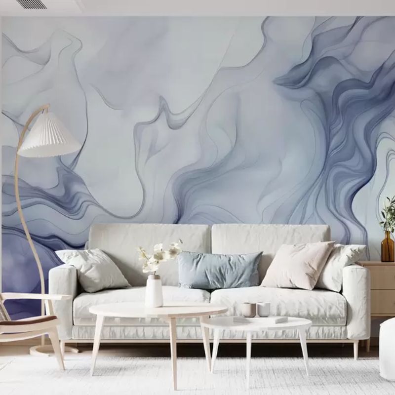 Colored Abstract Waves On A Light Background