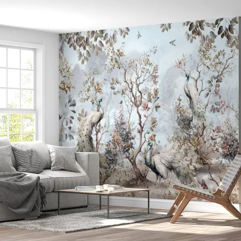 Chinoiserie Chinese Style Plants And Peacocks