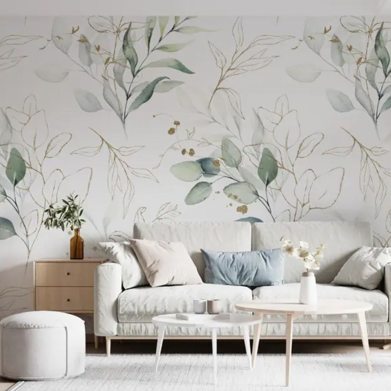 Green Leaves In Watercolor Style