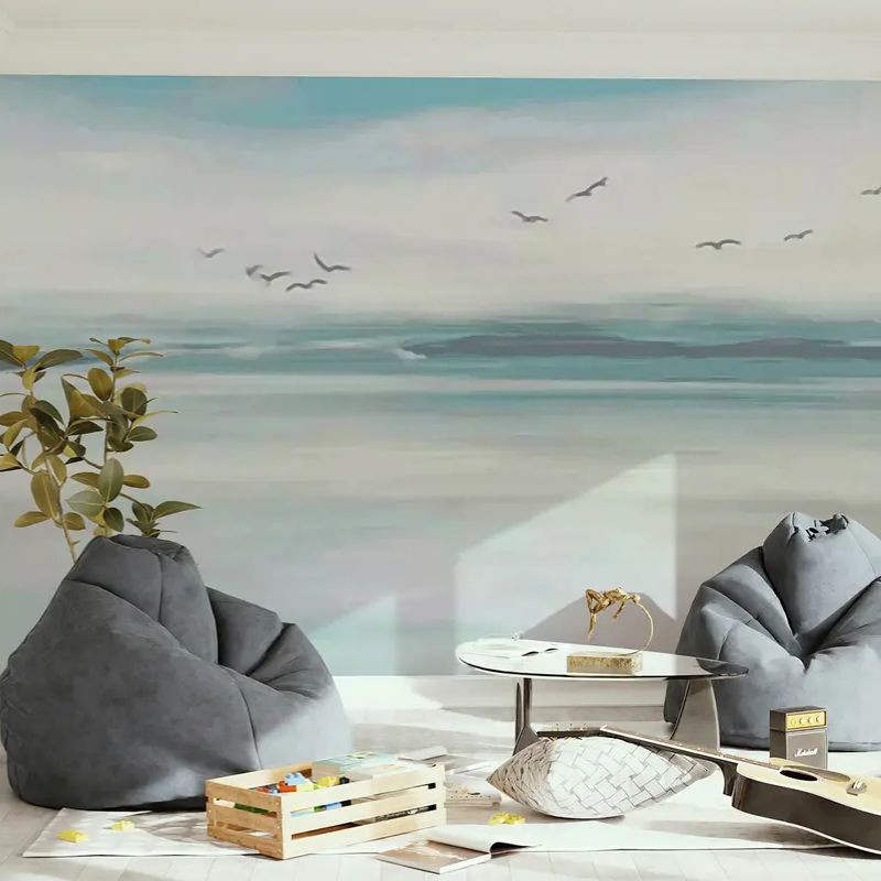 Seagulls Over The Sea