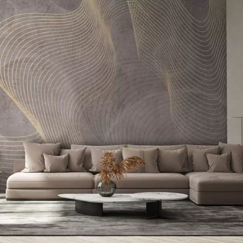 Wavy Lines In Sandy And Beige Colors