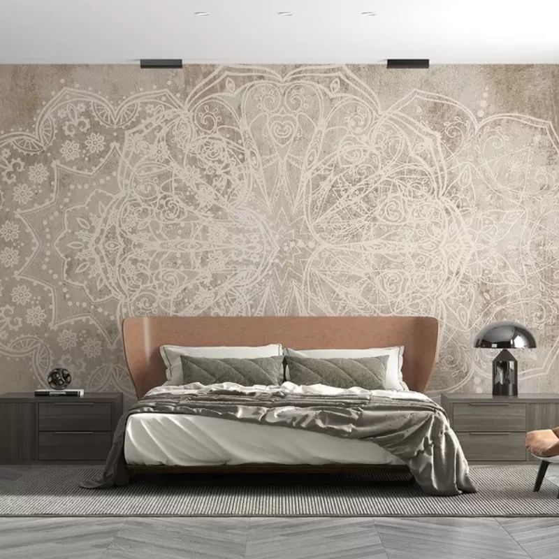 A Detailed, Intricate White Lace Mandala Pattern