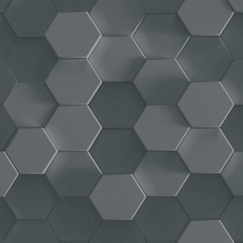 3D Gray Hexagon Wallpaper
