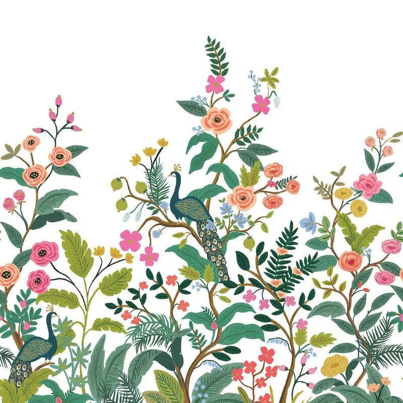 Rifle Paper Co. Peacock White Wall Mural - Image 2
