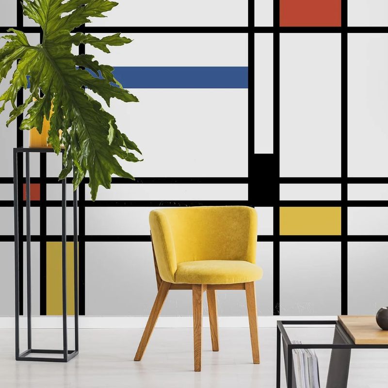 Seabrook De Stijl Mural Multicolored Mural